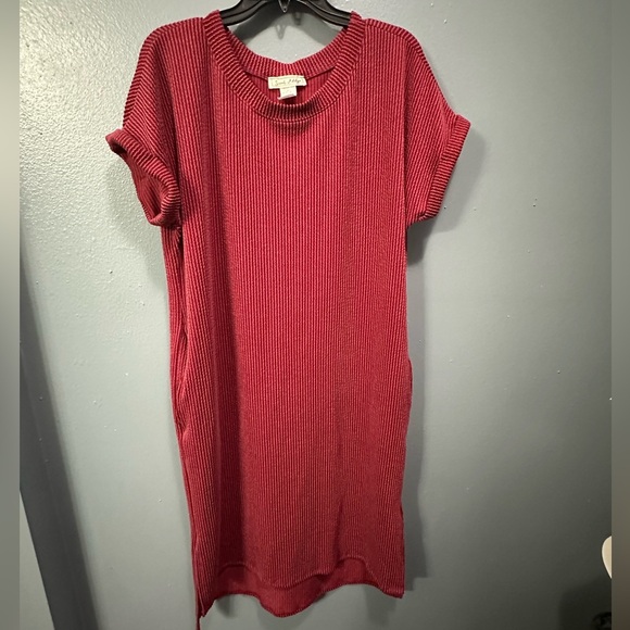 Sweet Adelyn Rose Ribbed Dress with Pockets -comfortable fit with slits in sides - Picture 8 of 11